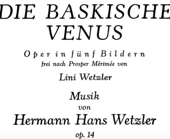 Die Baskische Venus: la ópera vasca compuesta en Alemania, objeto de estudio en Leipzig